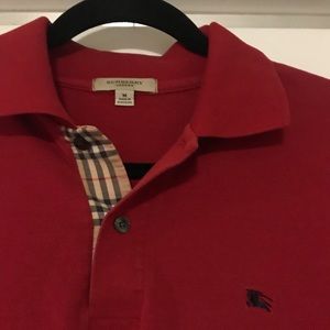 Red Men’s Burberry Polo